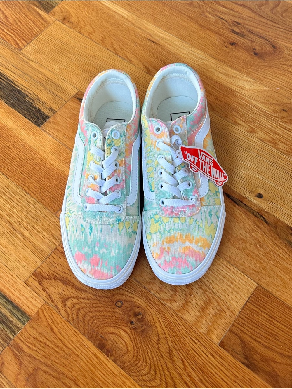 Vans Pastel Tie-Dye Old Skool Sneakers - Mint Pink Yellow Peach White